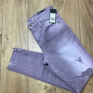 light pink distressed skinny jeans